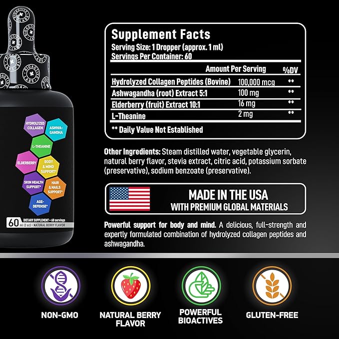 Liquid Collagen for Women and Men 100,000mcg Collagen 2oz
