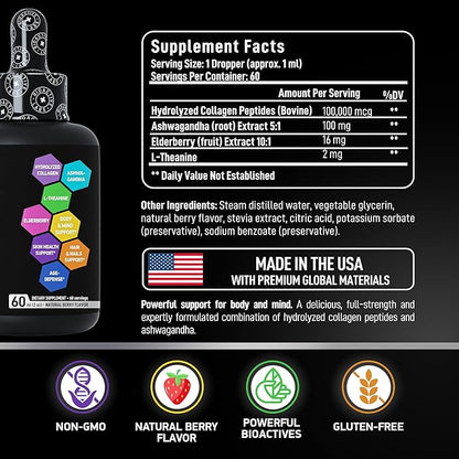 Liquid Collagen for Women and Men 100,000mcg Collagen 2oz
