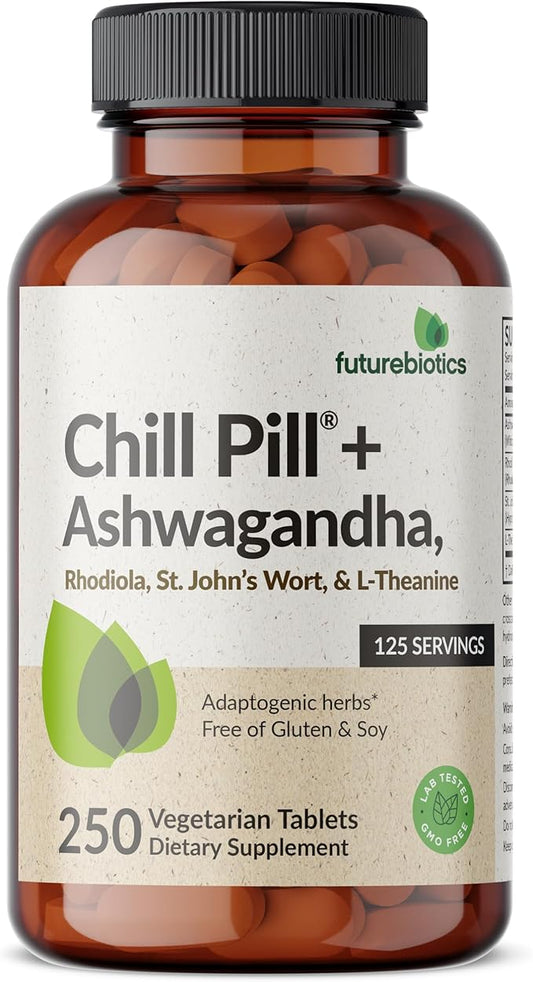 Futurebiotics Chill Pill + Ashwagandha, Rhodiola, 2000 MG 250 Vegetarian