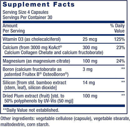 Life Extension Bone Strength Collagen Formula, D3, magnesium 120 capsules