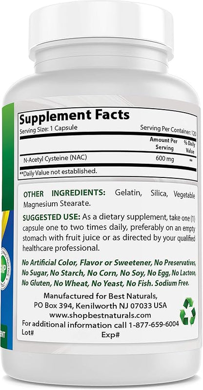 Best Naturals NAC 600 mg 120 Capsules