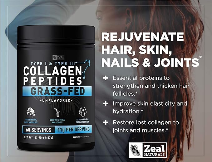 Pure Collagen Peptides Powder (11g 60 Servings)