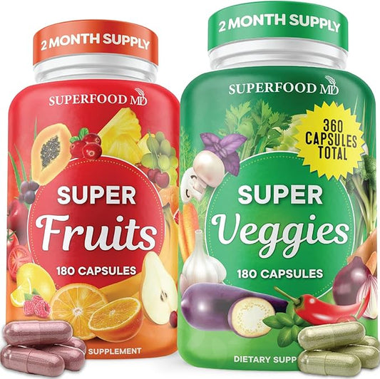 Superfood Fruit and Veggie Supplement 360 Whole 180 Count 2)