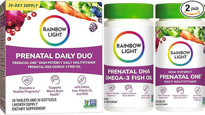 Rainbow Light Prenatal Daily Duo Multivitamin Omega-3 Fish 30 Count