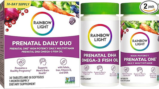 Rainbow Light Prenatal Daily Duo Multivitamin Omega-3 Fish 30 Count