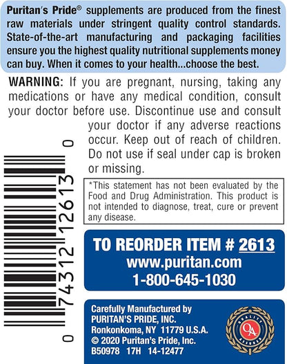 Puritan's Pride Probiotic Supplement, Acidophilus, Capsule, 250 Count(Pack 1)