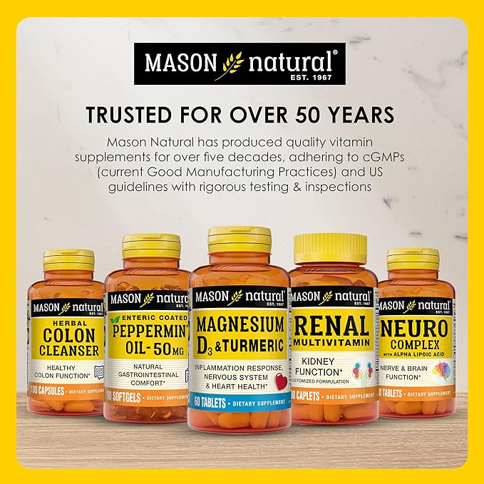MASON NATURAL Vitamin K2 + D3, 100-Day Supply, with Calcium for Normal Bone and Muscle Support, Tablets