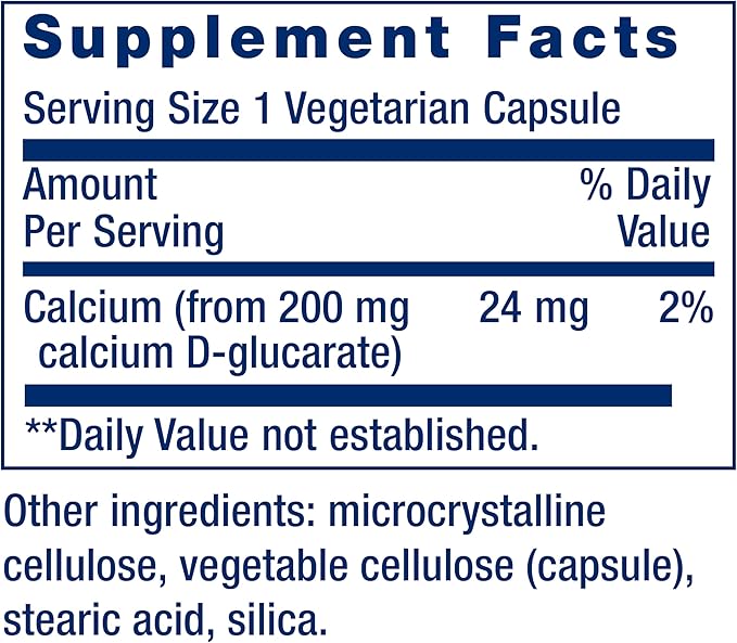 Life Extension Calcium D-Glucarate, 200 mg 60 Capsules
