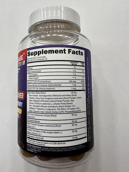 Menopause Supplement For Women Gummies with Black Cohosh, Wild Yam Magnesium, Red Clover For Menopause Relief Hormone Balance Night Sweats Mood Plus Bergamot, Vitamin D3, Vitamin B12, Vitamin B6 Clean
