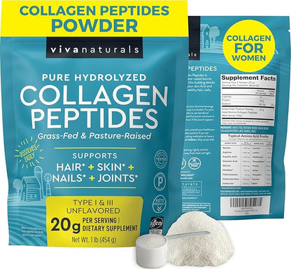 Viva Naturals Hydrolyzed Collagen Peptides Powder 1 lb