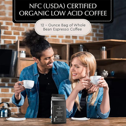 Lifeboost Coffee Espresso Whole Beans Coffee - Low Acid Single Origin USDA Organic Coffee - Non-GMO Espresso Coffee Third Party Tested For Mycotoxins & Pesticides (Espresso Whole Bean 12oz x 3 pack)