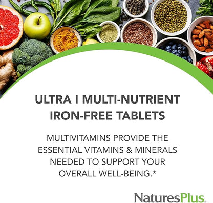 NaturesPlus Ultra I Multivitamin Iron Free, 90 Vegetarian 90 Servings