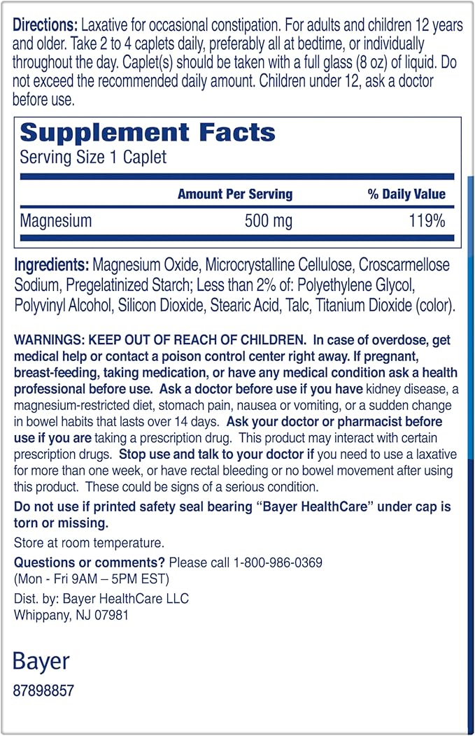 Phillips' Laxative Caplets, With Naturally Sourced Magnesium Supplement for Gentle Relief of Occasional Constipation, Cramp and Stimulant Free Laxatives, 100 Caplets
