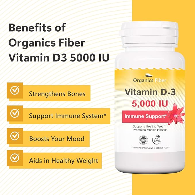 Vitamin D3 125 mcg (5,000 IU) (120 Softgels)