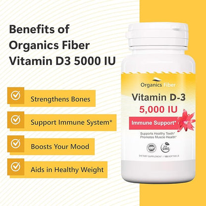 Vitamin D3 125 mcg (5,000 IU) (120 Softgels)