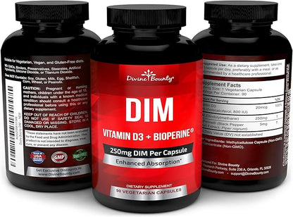 DIM Supplement 250mg with Vitamin D3 90 Vegetarian