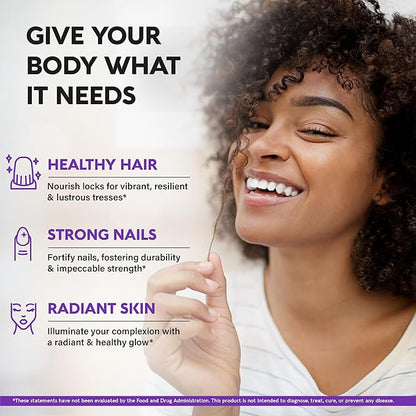 Biotin | Collagen | Keratin - 25000 mcg B2 | B3 | B6 | B7 - 120 Capsules