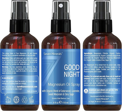 Seven Minerals Good Night Magnesium Spray, (4 fl