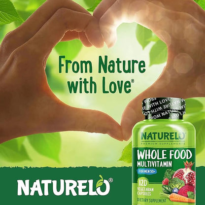 NATURELO Whole Food Multivitamin for Men 50+ 120 Capsules