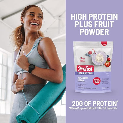 SlimFast High Protein Smoothie Mix Plus 21 Servings, 1.29 Pounds,