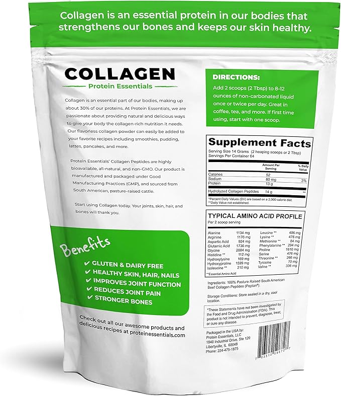Collagen Peptides Powder, Grass-Fed, Paleo & 32oz