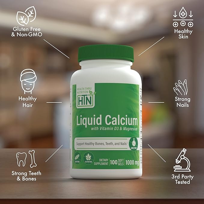 Liquid Calcium 1000mg, Magnesium 400mg, Vitamin D3 1,000iu 1,000iu and 6 Calcium 3rd Party 100)