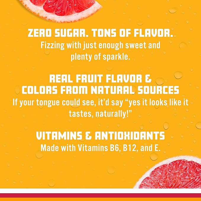 Sparkling Ice, Pink Grapefruit Sparkling Water, Zero Sugar Flavored Water, with Antioxidants and Vitamins, Zero Sugar, 17 fl oz Bottles (Pack of 12)