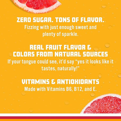 Sparkling Ice, Pink Grapefruit Sparkling Water, Zero Sugar Flavored Water, with Antioxidants and Vitamins, Zero Sugar, 17 fl oz Bottles (Pack of 12)
