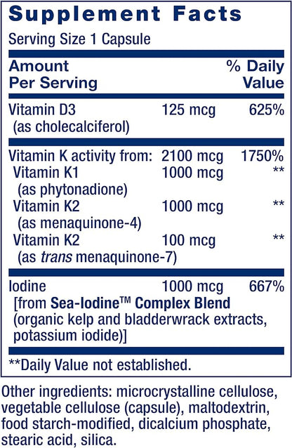 Life Extension One-Per-Day Multivitamin – Packed 25 Vitamins, D3, Vitamin K1 and K2, Iodine