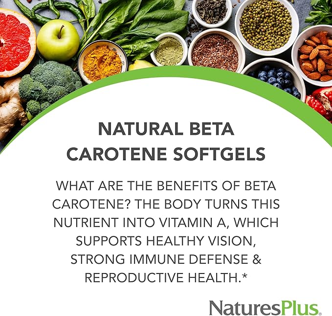 Natures Plus Natural Beta Carotene 25,000 iu 90 Softgels 90 Servings