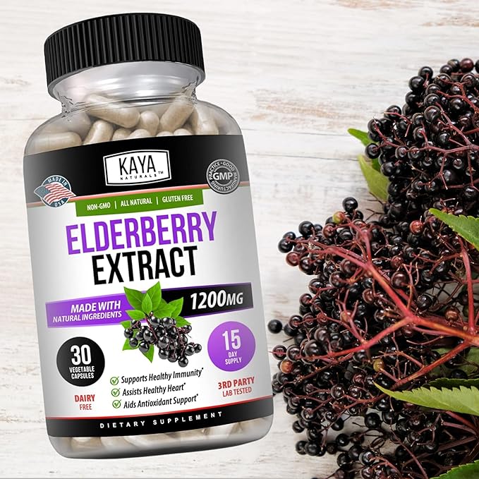 Kaya Naturals Elderberry Immune Support 1200mg Immune 30 Count
