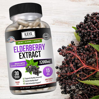 Kaya Naturals Elderberry Immune Support 1200mg Immune 30 Count
