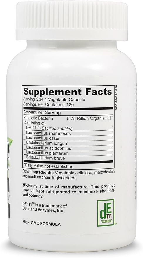 PROBIOTIC Supplement 5.75 Billion Organisms-Bacillus Subtilis L.Plantarum-120 Caps