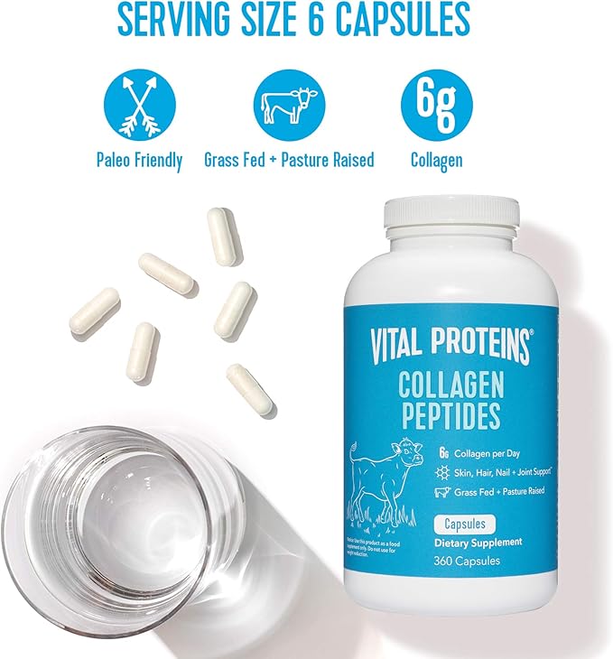 Vital Proteins Collagen Pills Supplement (Type 360 Collagen 3300mg Serving