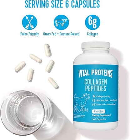 Vital Proteins Collagen Pills Supplement (Type 360 Collagen 3300mg Serving