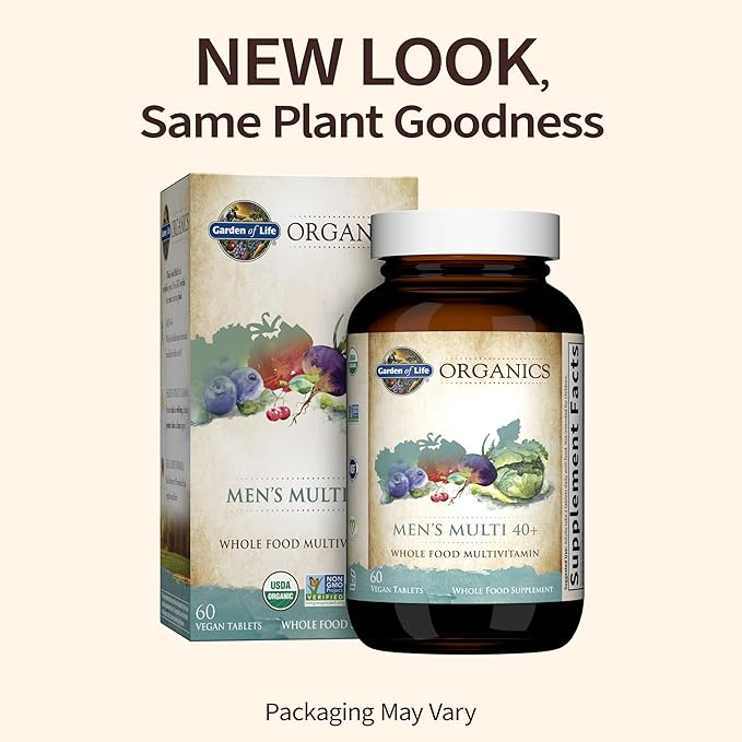Garden of Life Organics Whole Food 40+, 60 60 Tablets, 40, Mens