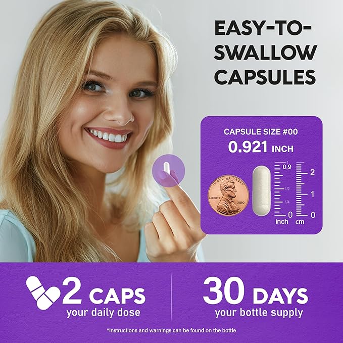 Biotin | Collagen | Keratin | 25000 mcg B1 | B2 | B3 | B6 | B7 - 60 Capsules