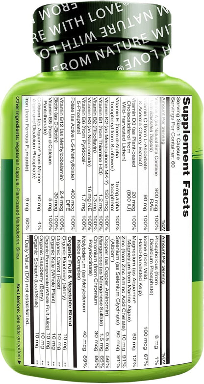 NATURELO One Daily Multivitamin for Women 60 Capsules 2 Month