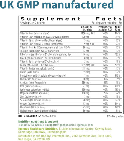 Methylated Prenatal Multivitamin, Folate for MTHFR, 6 x 60 Tablets,