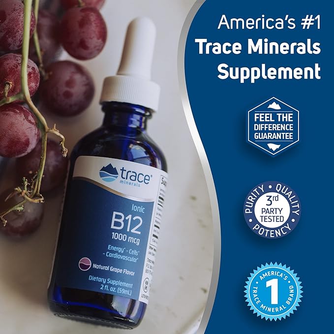 Trace Minerals | Liquid Ionic Vitamin B12 1000 1000 mcg 2 fl 59 Servings