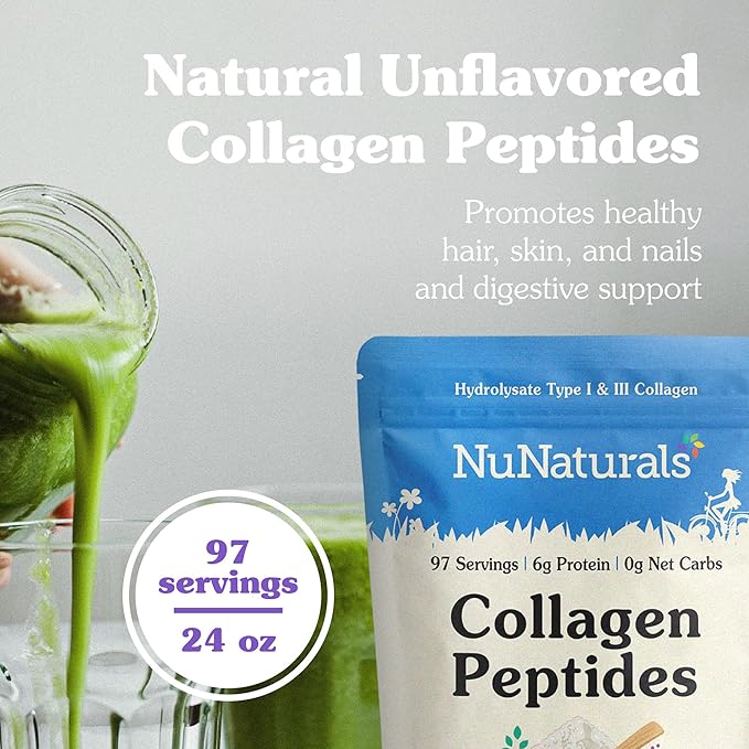 Nunaturals Collagen Peptides Powder (Type I, 24oz