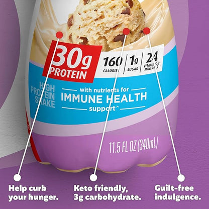 Premier Protein Shake, Cookie Dough, 11.5 (12 Pack), 30g Protein, 1g Sugar, 3g Carbs