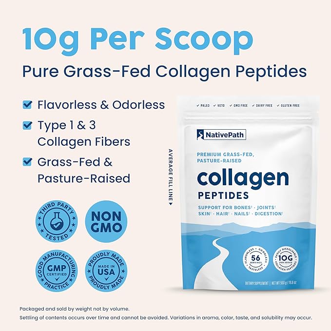 NativePath Collagen Peptides Protein 1 & 3 Collagen 19.8 oz (56 Servings)