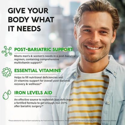 Bariatric Multivitamin - 45 mg Iron 21 Essential 90 Capsules