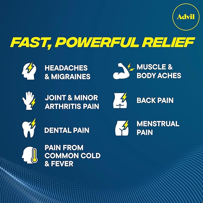 Advil Pain Reliever and Fever Reducer, 200mg for 24 Coated