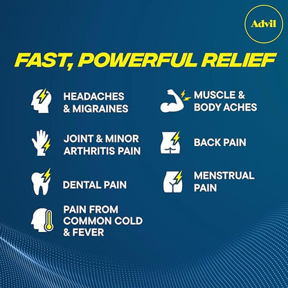 Advil Pain Reliever and Fever Reducer, 200mg for 24 Coated