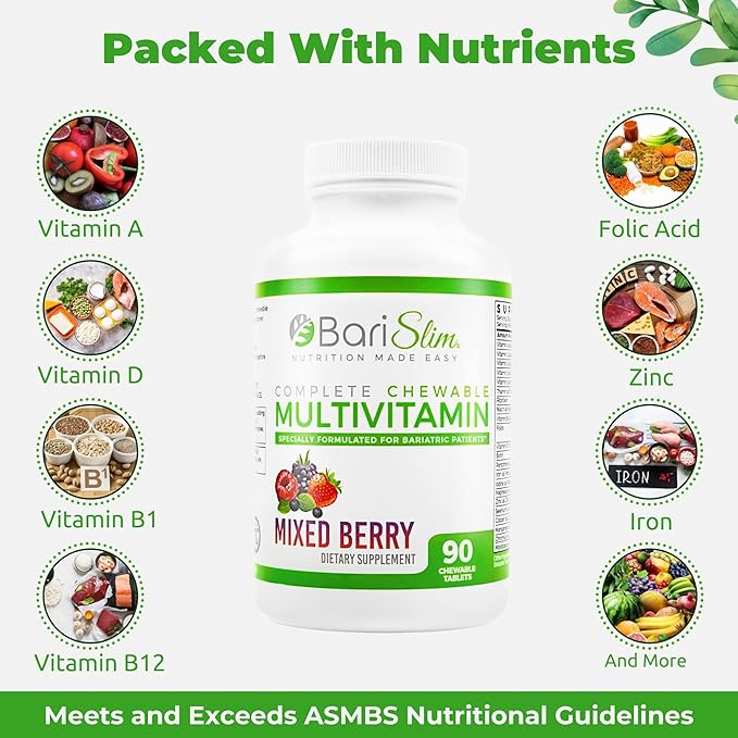 BariSlim Complete Chewable Bariatric Multivitamin Tablets 45 mg (90 Count)