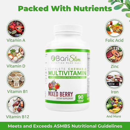 BariSlim Complete Chewable Bariatric Multivitamin Tablets 45 mg (90 Count)