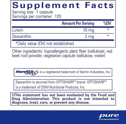 Pure Encapsulations Lutein & Zeaxanthin 120 Capsules