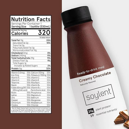 Soylent Chocolate Meal Replacement Shake, Contains 16g Complete 11oz, 24 24 Pack